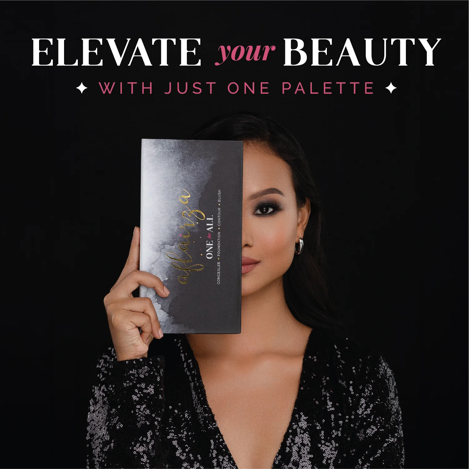 One for All Palette | 4-in-1 Foundation, Concealer, Blush & Contour | Travel-Friendly, Buildable Coverage | All-in-One Face Palette for Effortless Beauty | Use with Magic Drops for Best Results